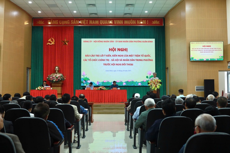 Phường Xuân Đỉnh: Tiếp xúc, đối thoại trực tiếp giữa lãnh đạo quận với Ủy ban MTTQ và các tổ chức CT-XH và Nhân dân- Ảnh 1.