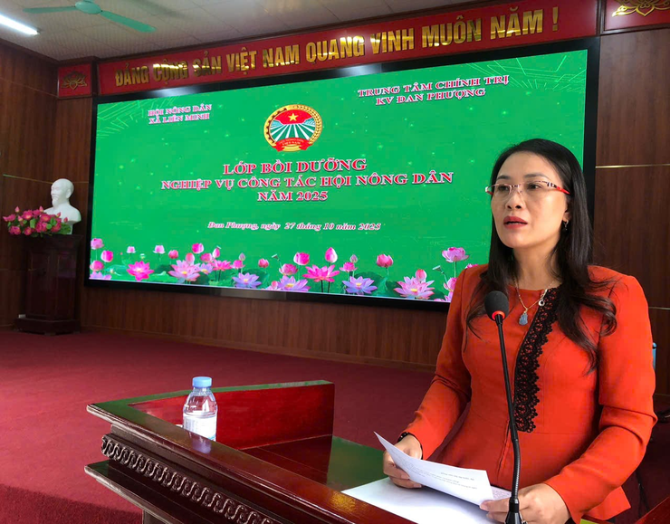 Bồi dưỡng nghiệp vụ công tác hội nông dân xã Liên Minh- Ảnh 1.