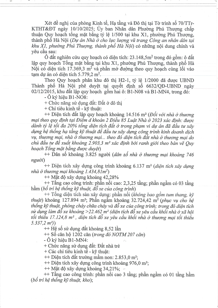 Công bố, công khai Quy hoạch Tổng mặt bằng, tỷ lệ 1/500 tại khu đất X1, phường Phú Thượng, thành phố Hà Nội- Ảnh 4.