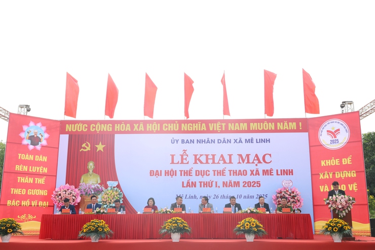 Xã Mê Linh khai mạc Đại hội Thể dục thể thao lần thứ I năm 2025- Ảnh 1.