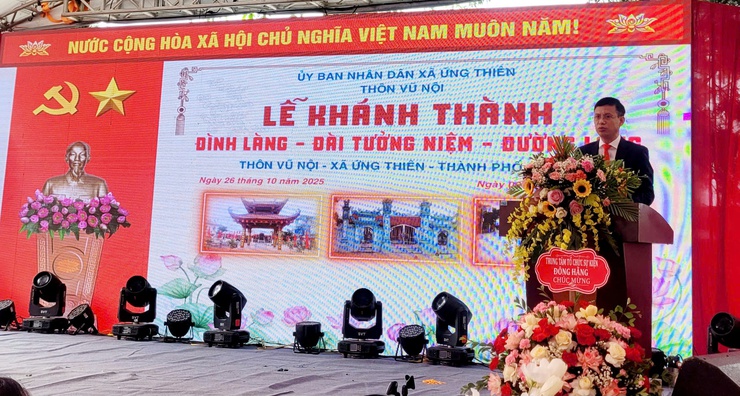 Thôn Vũ Nội long trọng tổ Chức Lễ khánh thành Đình làng, Đài tưởng niệm và Đường làng- Ảnh 1.