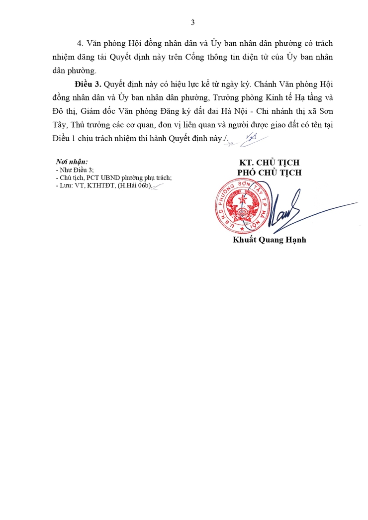 Thông báo công khai Quyết định về việc giao đất cho người trúng đấu giá Quyền sử dụng đất- Ảnh 3.