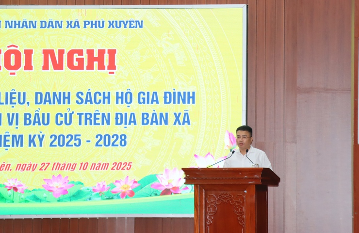 Hội nghị bàn giao dữ liệu danh sách hộ gia đình cho các đơn vị bầu cử trên địa bàn xã- Ảnh 4.