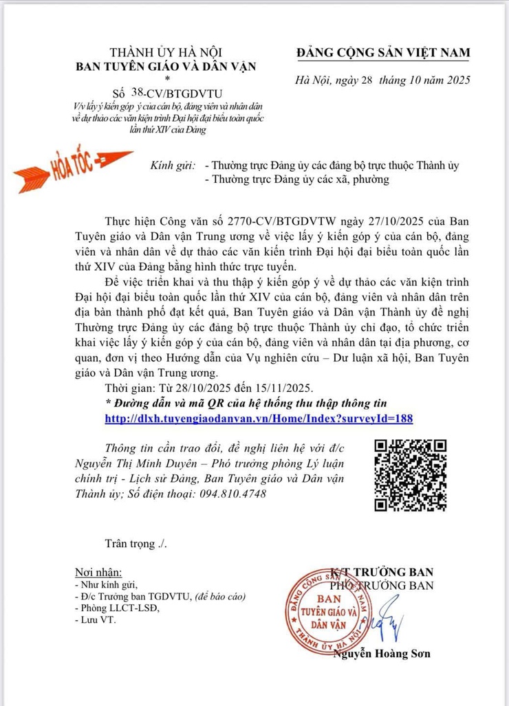 THÔNG BÁO: Cán bộ, đảng viên và nhân dân tham gia đóng góp ý kiến vào dự thảo các văn kiện trình Đại hội đại biểu toàn quốc lần thứ XIV của Đảng bằng hình thức trực tuyến- Ảnh 1.