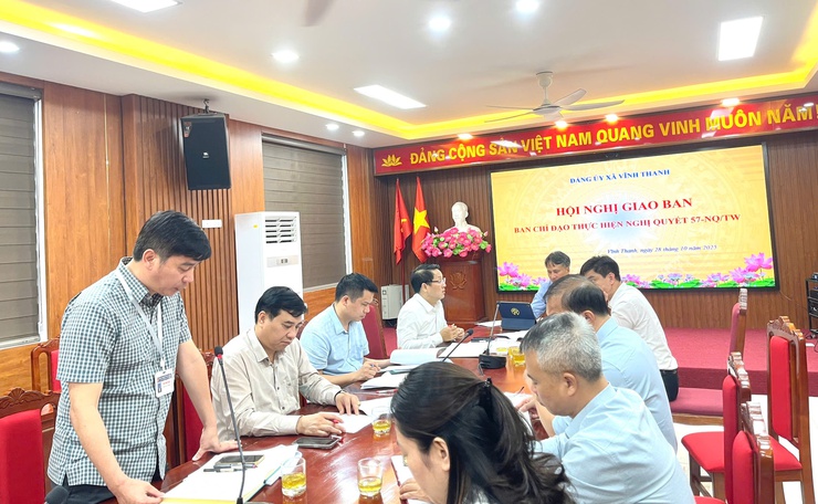 BAN CHỈ ĐẠO THỰC HIỆN NGHỊ QUYẾT 57-NQ/TW XÃ VĨNH THANH TỔ CHỨC HỘI NGHỊ GIAO BAN THÁNG 10 NĂM 2025- Ảnh 7.