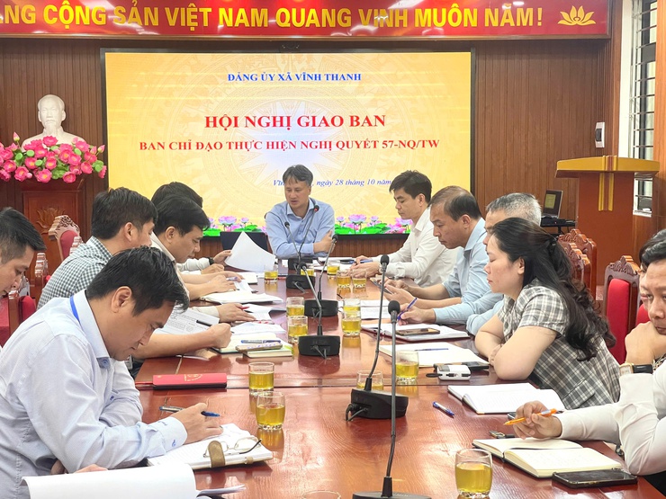 BAN CHỈ ĐẠO THỰC HIỆN NGHỊ QUYẾT 57-NQ/TW XÃ VĨNH THANH TỔ CHỨC HỘI NGHỊ GIAO BAN THÁNG 10 NĂM 2025- Ảnh 10.