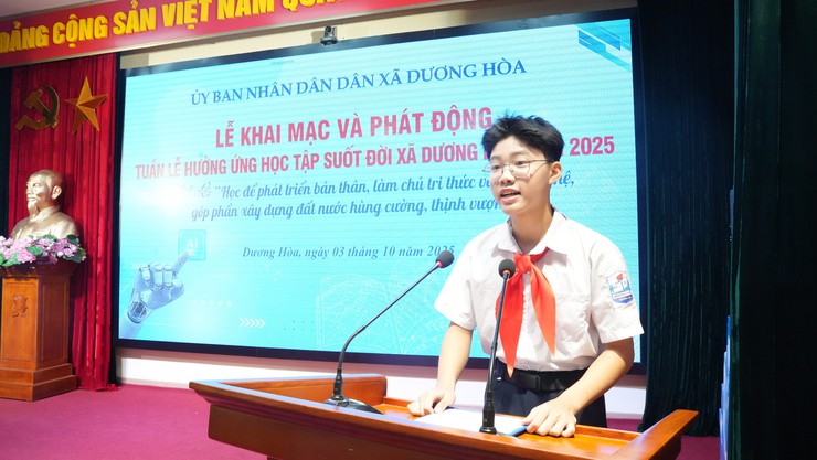 Xã Dương Hoà tổ chức Lễ khai mạc và phát động hưởng ứng Tuần Lễ học tập suốt đời năm 2025- Ảnh 11.