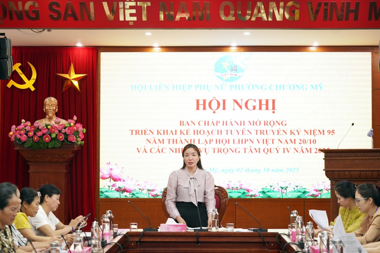 Hội LHPN phường Chương Mỹ  lan tỏa hình ảnh người phụ nữ Thủ đô "Trung hậu - Sáng tạo - Đảm đang - Thanh lịch" chào mừng kỷ niệm 95 năm thành lập Hội LHPN Việt Nam - Ảnh 1.