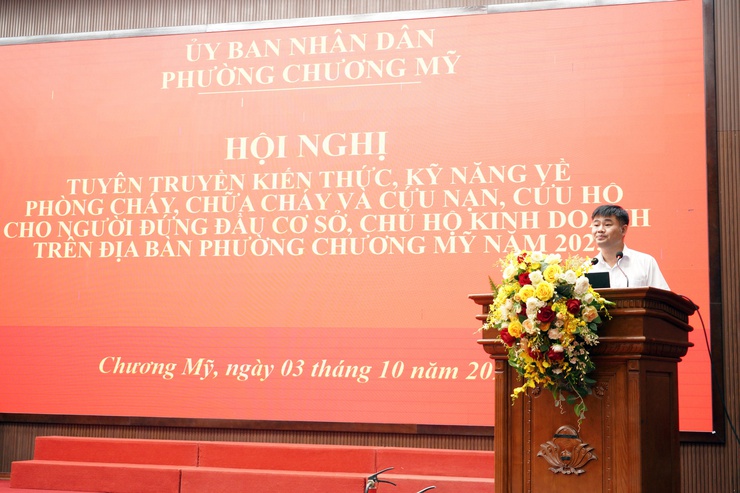 Phường Chương Mỹ tuyên truyền, tập huấn kiến thức về phòng cháy chữa cháy và cứu nạn, cứu hộ- Ảnh 1.