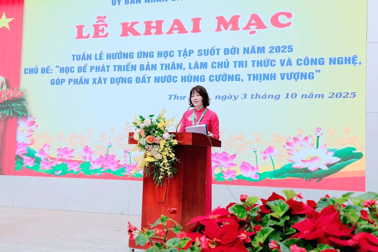 UBND xã Thư Lâm tổ chức Lễ khai mạc Tuần lễ hưởng ứng học tập suốt đời năm 2025 với chủ đề “ Học để phát triển bản thân, làm chủ tri thức và công nghệ, góp phần xây dựng đất nước hùng cường, thịnh vượng”.- Ảnh 5.