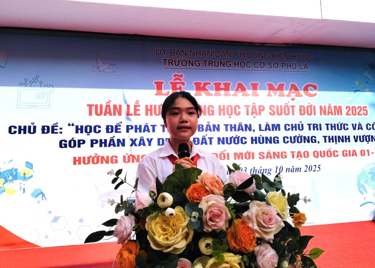 Phường Kiến Hưng long trọng tổ chức Lễ khai mạc "Tuần lễ hưởng ứng học tập suốt đời năm 2025 "- Ảnh 5.