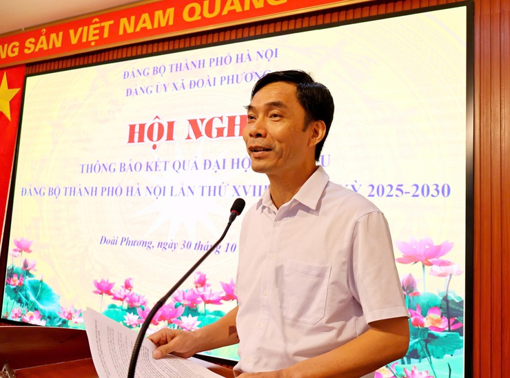 Đảng ủy xã Đoài Phương triển khai công tác trọng tâm tháng 11 năm 2025 và Thông báo kết quả Đại hội đại biểu Đảng bộ TP Hà Nội lần thứ XVIII.- Ảnh 1.