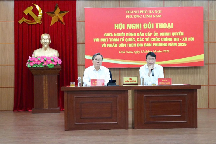 PHƯỜNG LĨNH NAM TỔ CHỨC HỘI NGHỊ ĐỐI THOẠI TRỰC TIẾP GIỮA NGƯỜI ĐỨNG ĐẦU CẤP ỦY, CHÍNH QUYỀN VỚI MTTQ, CÁC TỔ CHỨC CHÍNH TRỊ XÃ HỘI VÀ NHÂN DÂN TRÊN ĐỊA BÀN PHƯỜNG NĂM 2025- Ảnh 2.