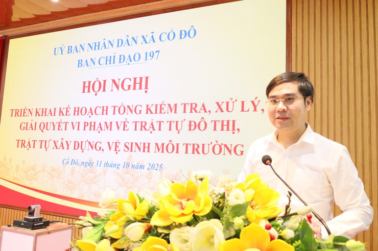 BAN CHỈ ĐẠO 197 XÃ CỔ ĐÔ TỔ CHỨC HỘI NGHỊ TRIỂN KHAI KẾ HOẠCH TỔNG KIỂM TRA, XỬ LÝ VI PHẠM VỀ TRẬT TỰ ĐÔ THỊ, TRẬT TỰ XÂY DỰNG, VỆ SINH MÔI TRƯỜNG- Ảnh 4.