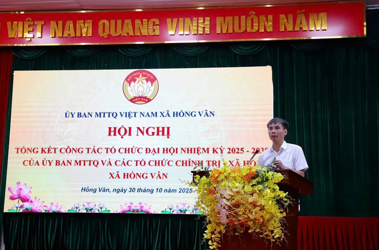 HỘI NGHỊ TỔNG KẾT CÔNG TÁC TỔ CHỨC ĐẠI HỘI ĐẠI BIỂU MTTQ VÀ CÁC TỔ CHỨC CHÍNH TRỊ - XÃ HỘI XÃ HỒNG VÂN NHIỆM KỲ 2025 - 2030- Ảnh 2.