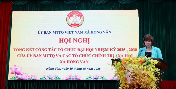 HỘI NGHỊ TỔNG KẾT CÔNG TÁC TỔ CHỨC ĐẠI HỘI ĐẠI BIỂU MTTQ VÀ CÁC TỔ CHỨC CHÍNH TRỊ - XÃ HỘI XÃ HỒNG VÂN NHIỆM KỲ 2025 - 2030- Ảnh 1.