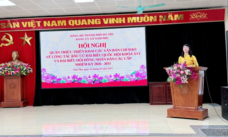 Đảng uỷ xã Nam Phù quán triệt Nghị quyết về công tác bầu cử và quản lý đất đai, trật tự xây dựng- Ảnh 4.