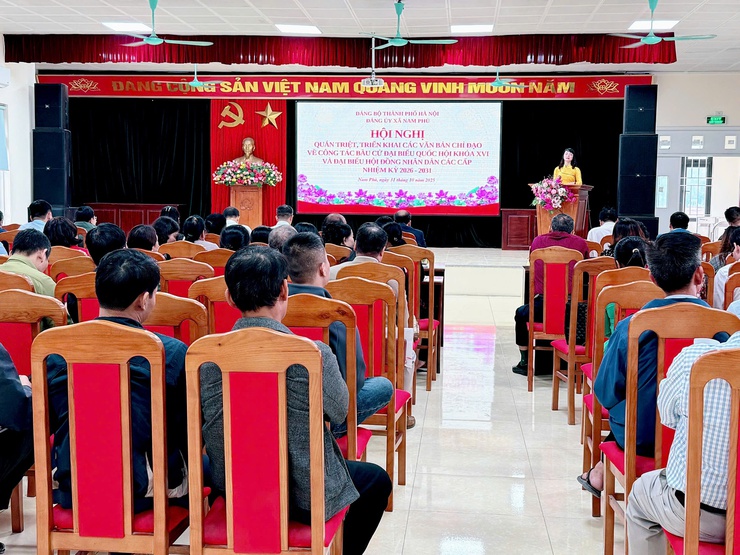 Đảng uỷ xã Nam Phù quán triệt Nghị quyết về công tác bầu cử và quản lý đất đai, trật tự xây dựng- Ảnh 6.