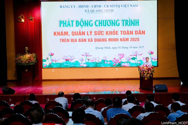 Toàn dân xã Quang Minh được khám, quản lý sức khỏe miễn phí- Ảnh 1.