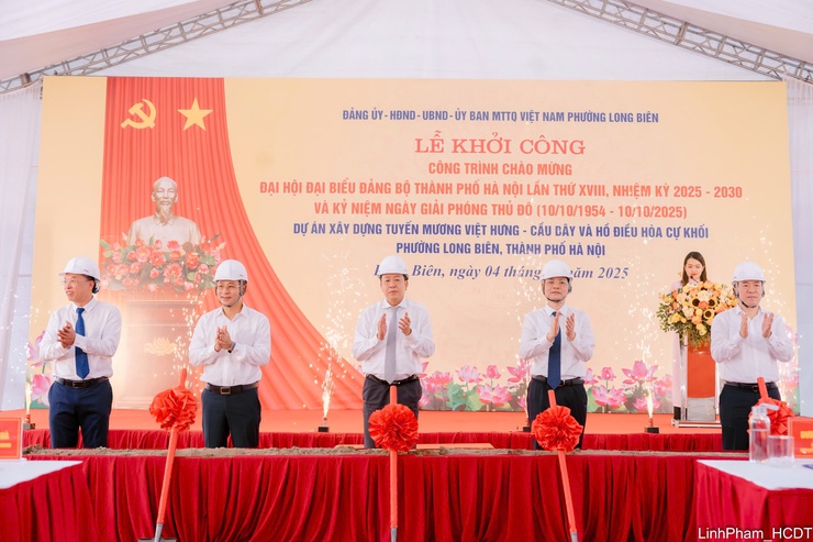 Phường Long Biên khởi công dự án phục vụ tiêu thoát nước khu vực Long Biên- Ảnh 6.