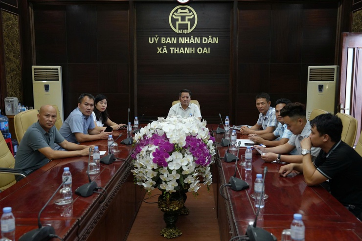 Thanh Oai dự hội nghị trực tuyến của UBND thành phố ứng phó bão Matmo- Ảnh 1.