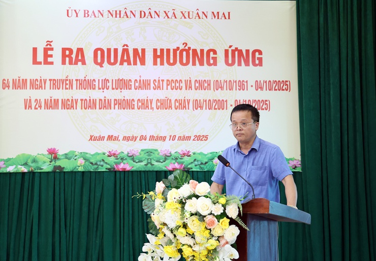 Xuân Mai ra quân hưởng ứng kỷ niệm 64 năm ngày truyền thống lực lượng Cảnh sát PCCC và CNCH và 24 năm Ngày toàn dân Phòng cháy, chữa cháy- Ảnh 2.