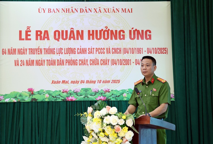 Xuân Mai ra quân hưởng ứng kỷ niệm 64 năm ngày truyền thống lực lượng Cảnh sát PCCC và CNCH và 24 năm Ngày toàn dân Phòng cháy, chữa cháy- Ảnh 3.