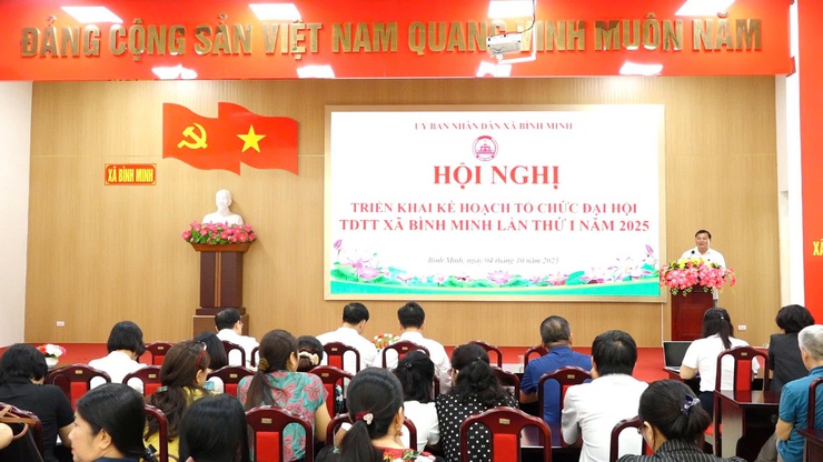 UBND xã Bình Minh tổ chức hội nghị triển khai kế hoạch Đại hội Thể dục Thể thao  xã lần thứ I năm 2025.- Ảnh 1.