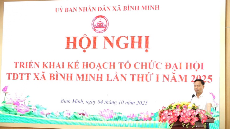UBND xã Bình Minh tổ chức hội nghị triển khai kế hoạch Đại hội Thể dục Thể thao  xã lần thứ I năm 2025.- Ảnh 3.