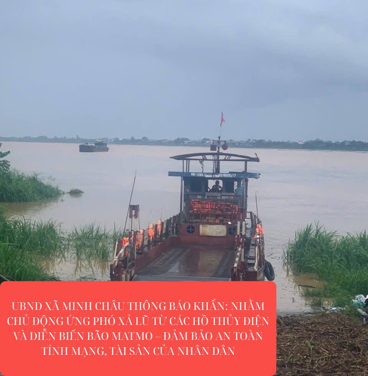 UBND xã Minh Châu thông báo khẩn nhằm chủ động ứng phó xả lũ từ các hồ thủy điện và diễn biến bão Matmo – đảm bảo an toàn tính mạng, tài sản của Nhân dân- Ảnh 1.
