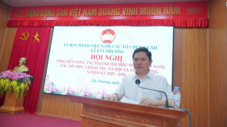 XÃ TÂY PHƯƠNG TỔ CHỨC HỘI NGHỊ TỔNG KẾT CÔNG TÁC ĐẠI HỘI ĐẠI BIỂU MTTQ VÀ CÁC TỔ CHỨC CHÍNH TRỊ - XÃ HỘI NHIỆM KỲ 2025-2030- Ảnh 4.