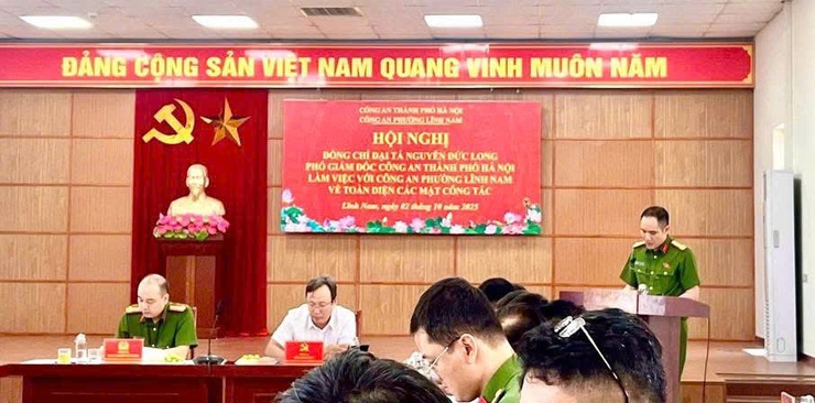 Công an thành phố Hà Nội kiểm tra, đánh giá toàn diện công tác của công an phường Lĩnh Nam- Ảnh 1.