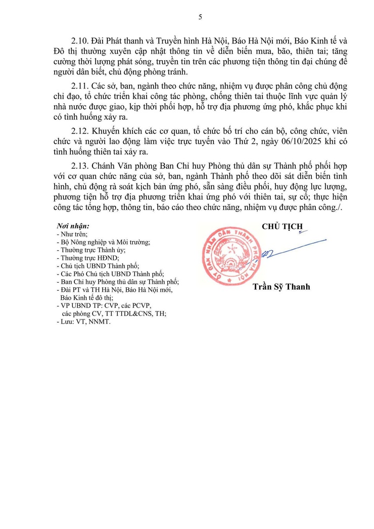 Công điện của Chủ tịch UBND Thành phố triển khai công tác ứng phó với bão số 11 (bão Matmo)- Ảnh 5.