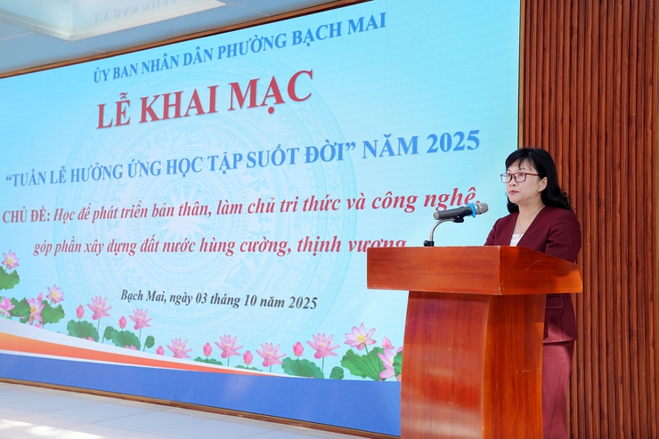 Phường Bạch Mai tổ chức Lễ khai mạc “Tuần lễ hưởng ứng học tập suốt đời”năm 2025- Ảnh 1.