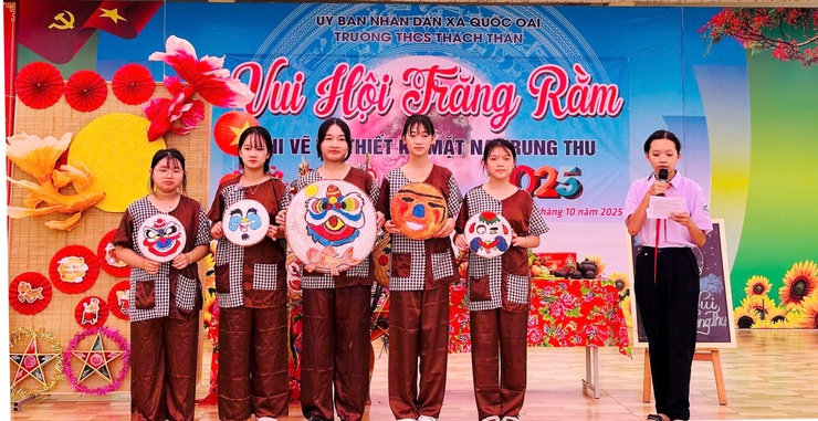 Tưng bừng “Vui hội Trăng rằm 2025” – sáng tạo hội thi vẽ và thiết kế mặt nạ trung thu tại Trường THCS Thạch Thán- Ảnh 7.