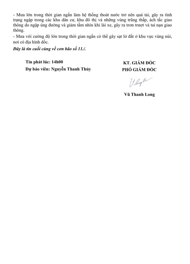 TIN CUỐI CÙNG VỀ CƠN BÃO SỐ 11- Ảnh 2.