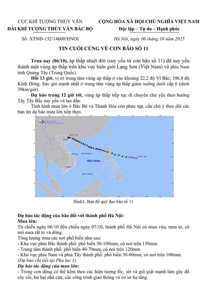 TIN CUỐI CÙNG VỀ CƠN BÃO SỐ 11- Ảnh 1.