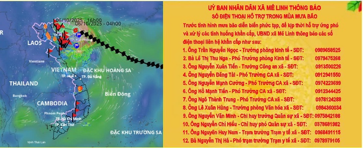 UBND xã Mê Linh thông báo số điện thoại hỗ trợ trong mùa mưa bão- Ảnh 1.