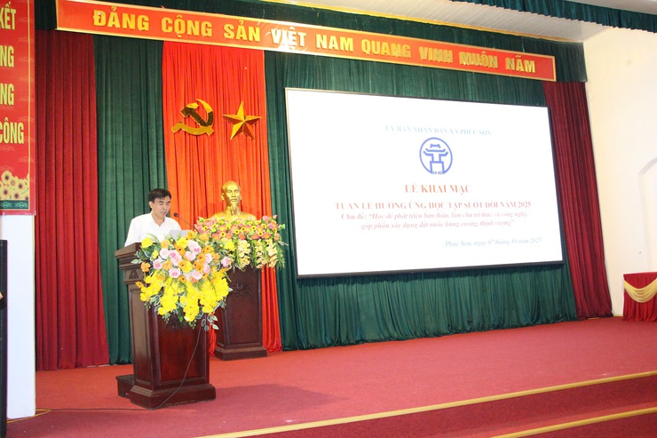 XÃ PHÚC SƠN TỔ CHỨC LỄ KHAI MẠC TUẦN LỄ HƯỞNG ỨNG HỌC TẬP SUỐT ĐỜI NĂM 2025- Ảnh 2.