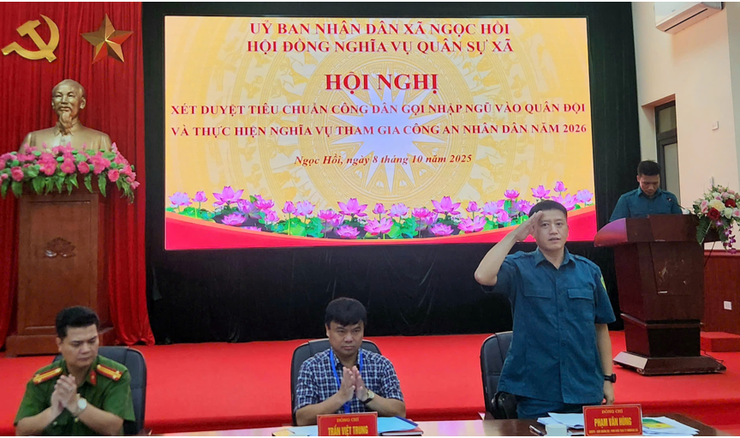 Xã Ngọc Hồi xét duyệt tiêu chuẩn công dân gọi nhập ngũ vào Quân đội và thực hiện nghĩa vụ tham gia Công an Nhân dân năm 2026.- Ảnh 4.