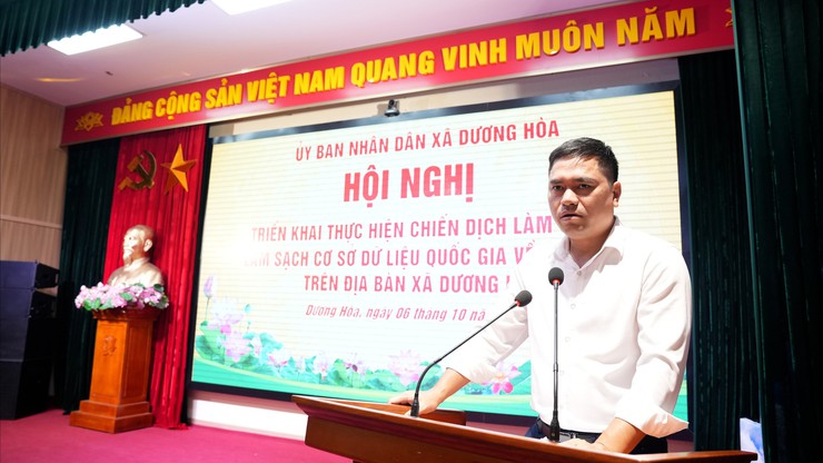 Hội nghị triển khai Chiến dịch làm giàu, làm sạch cơ sở dữ liệu quốc gia về đất đai trên địa bàn xã Dương Hoà- Ảnh 3.