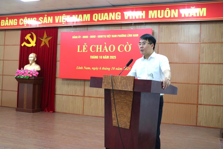 Phường Lĩnh Nam tổ chức lễ chào cờ đầu tuần tháng 10 năm 2025- Ảnh 5.