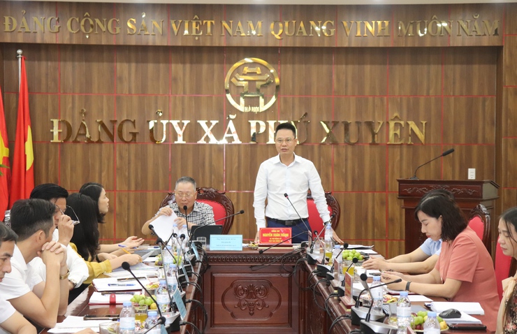 Ngân hàng nhà nước Việt Nam chi nhánh khu vực I làm việc với xã và các Quỹ tín dụng nhân dân trên địa bàn xã.- Ảnh 5.