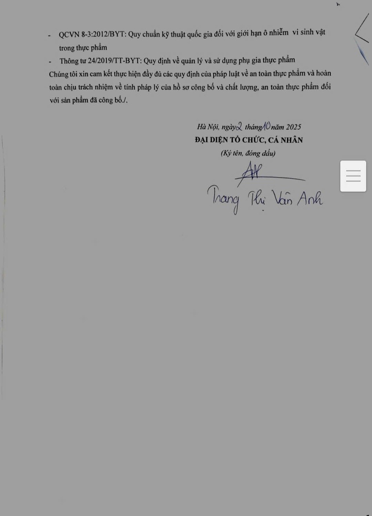 BẢN TỰ CÔNG BỐ SẢN PHẨM HỘ KINH DOANH GIÒ CHẢ ĐỨC ANH- Ảnh 2.