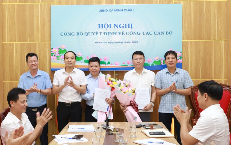 Xã Minh Châu tổ chức Hội nghị công bố Quyết định về công tác cán bộ- Ảnh 1.