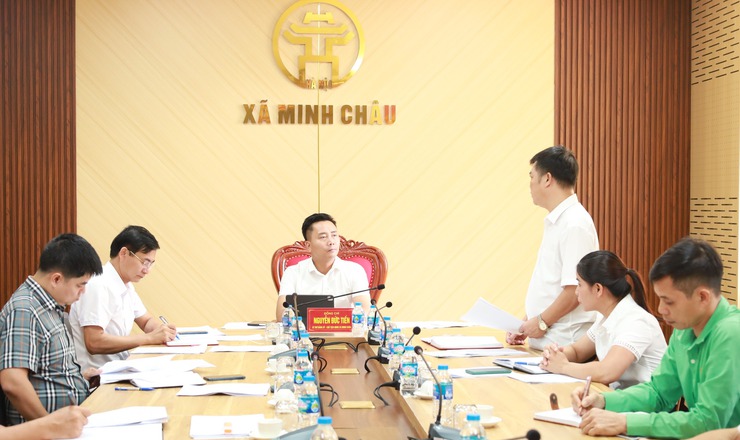 Đảng ủy xã Minh Châu làm việc với Ủy ban MTTQ và các đoàn thể: Triển khai thực hiện Nghị quyết Đại hội, hướng tới mục tiêu xây dựng xã xanh – văn minh – hạnh phúc- Ảnh 1.