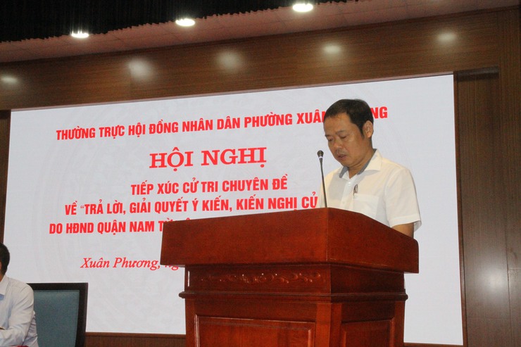 Thường trực hội đồng nhân dân phường Xuân Phương tiếp xúc cử tri chuyên đề về trả lời, giải quyết ý kiến, kiến nghị của cử tri.- Ảnh 4.