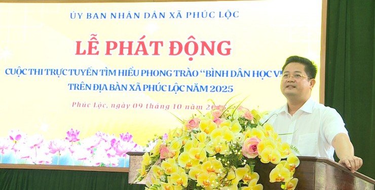 UBND xã Phúc Lộc tổ chức Lễ phát động Cuộc thi trực tuyến tìm hiểu về phong trào "Bình dân học vụ số" trên địa trên bàn năm 2025- Ảnh 1.