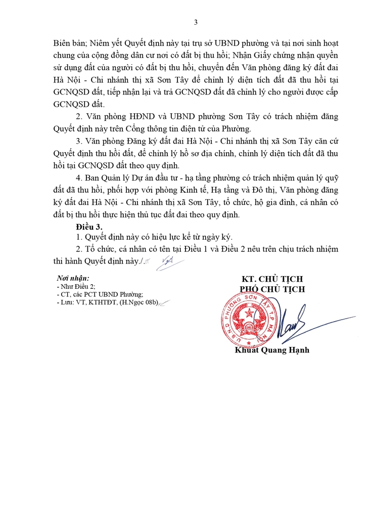 Thông báo công khai Quyết định về việc thu hồi đất để thực hiện Dự án- Ảnh 3.
