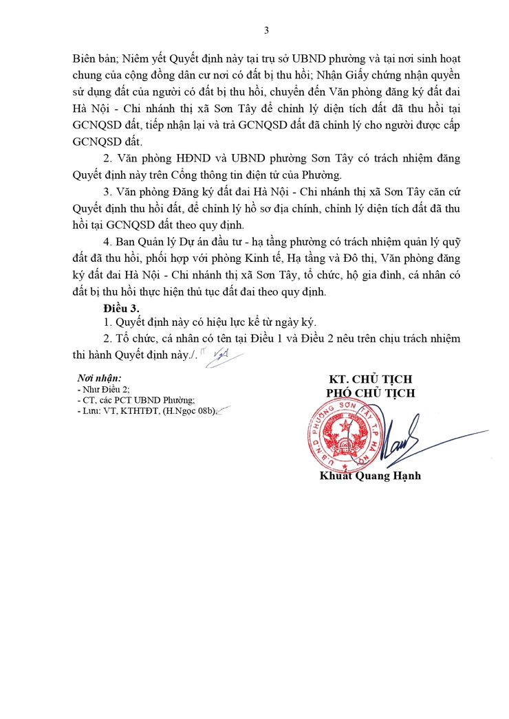 Thông báo công khai Quyết định về việc thu hồi đất để thực hiện Dự án- Ảnh 3.